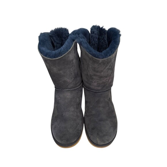 UGG Bailey Bow II shearling suede winter Navy Mouton Women's Boots y2k sz 9 - Picture 3 of 9